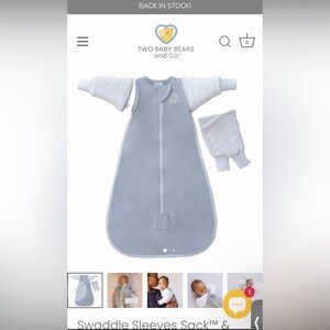 Soft Gray Kids Sleep Sack with Detachable Sleeves